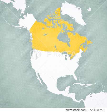 Canada On Map Of North America Map Of North America - Canada - Stock Illustration [55188756] - Pixta