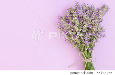Lavender flower bouquet on wood table Lavender flower bouquet on wood table 55188766