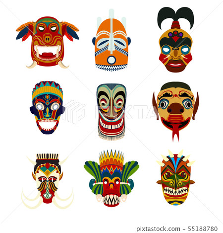 Tribal masks set 8 55188780