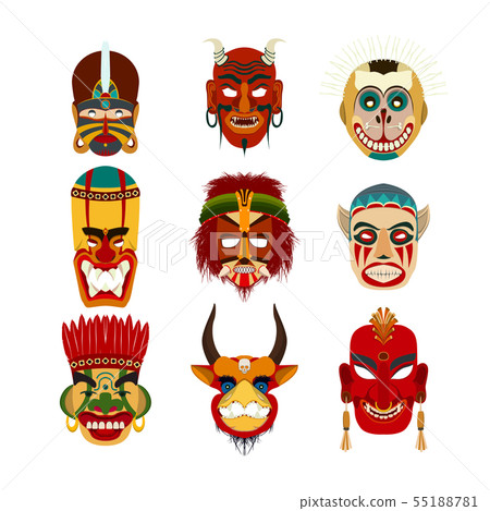 Tribal masks set 7 55188781