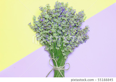 Lavender flower bouquet on wood table Lavender flower bouquet on wood table 55188845