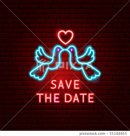 Save the Date Doves Neon Label Save the Date Doves Neon Label 55188955