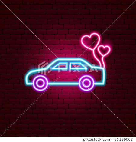Just Married Car Neon Sign Stock Ilration 55189008 Pixta Just Married Car Neon Sign Stock