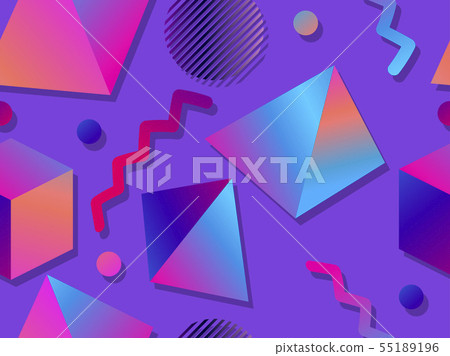 Memphis seamless pattern. Geometric shapes 55189196