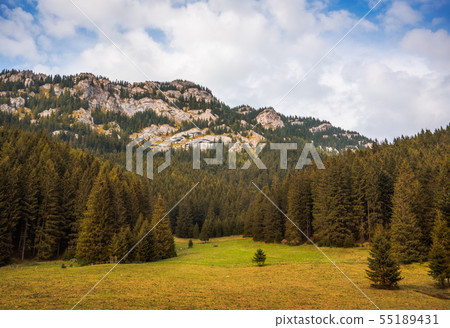 Autumn Landscape with Rocky Hill 55189431