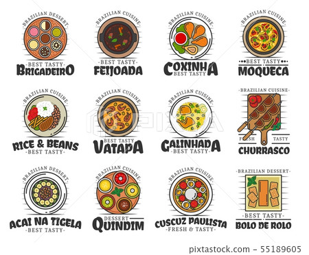 Food and desserts of brazilian cuisine isolated 55189605