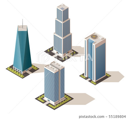 Skyscrapers in isometric design business centers Skyscrapers in isometric design business centers 55189804