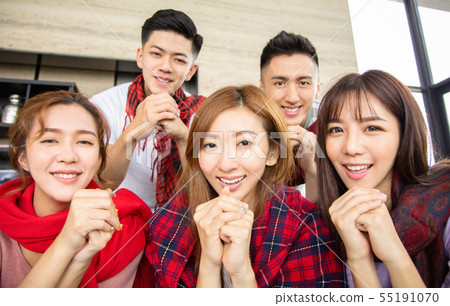 Young people having fun and celebrating chinese 55191070