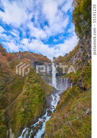 Kegon Waterfall seen from Oku-Nikkom observation platform in autumn Kegon Waterfall seen from Oku-Nikkom observation platform in autumn 55191139