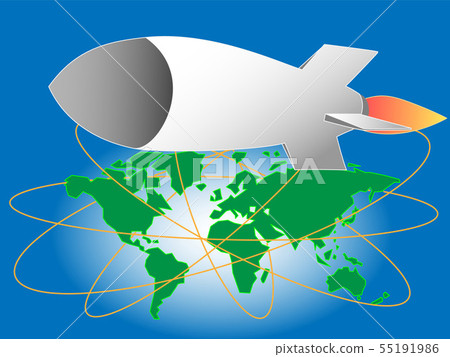 세계를 비행 핵무기 - 스톡일러스트 [55191986] - PIXTA