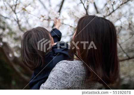家庭（Ohanami櫻花櫻花擁抱家庭媽咪女兒母親女人復制空間父母子女） 55192078