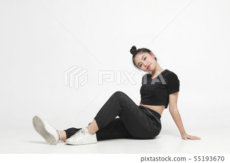teenagers asian girl in sportswear and yoga style teenagers asian girl in sportswear and yoga style 55193670