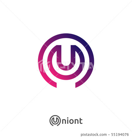 letter U, N logo icon. Abstract alphabet sign letter U, N logo icon. Abstract alphabet sign 55194076