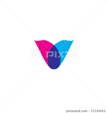 initial letter V logo. abstract flow icon symbol initial letter V logo. abstract flow icon symbol 55194083