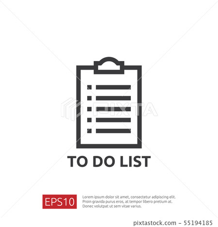 To do list or planning icon in flat style. vector - Stock Illustration ...
