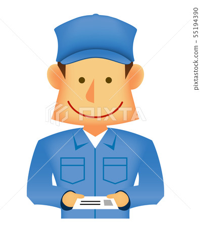 Japanese wearing a young work clothes / Upper body (workers / delivery workers) / business card exchange, greetings, sales Japanese wearing a young work clothes / Upper body (workers / delivery workers) / business card exchange, greetings, sales 55194390