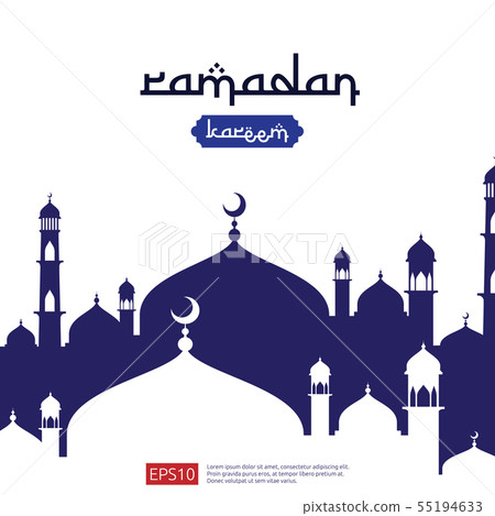 Ramadan Kareem islamic greeting design with dome 55194633