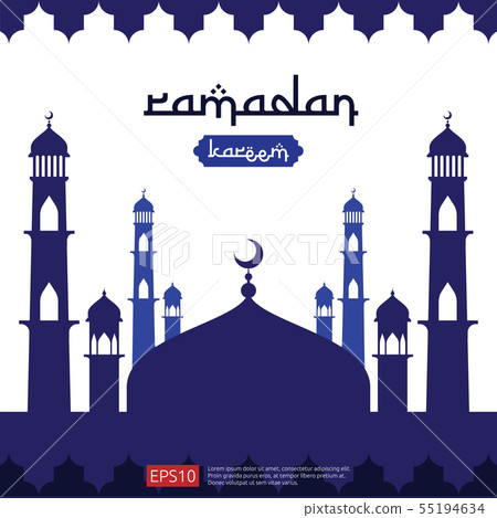 Ramadan Kareem islamic greeting design with dome 55194634