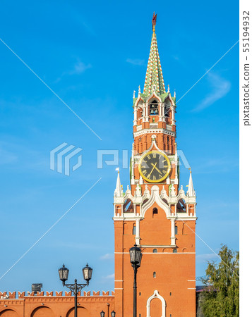 Spasskaya tower in Kremlin, Moscow, Russia 55194932