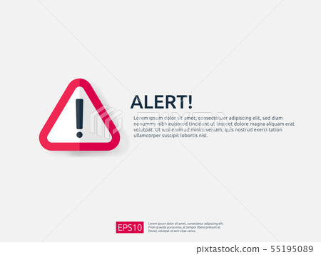 Attention Warning Alert Sign Banner With - Stock Illustration [55195089 