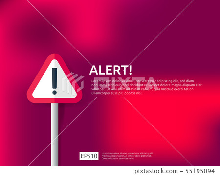 attention warning alert sign banner with - Stock Illustration [55195094 ...