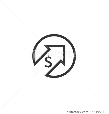 dollar increase icon. Money symbol with arrow - Stock Illustration ...