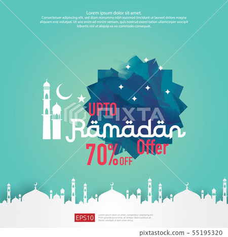 Ramadan sale offer banner design. Promotion 55195320