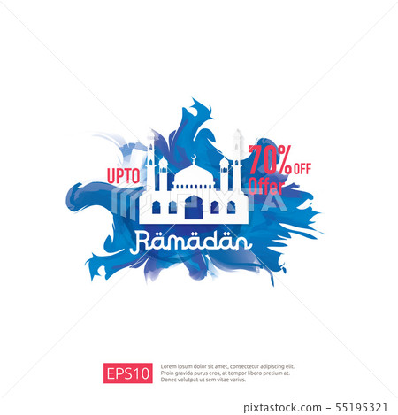 Ramadan sale offer banner design. Promotion 55195321