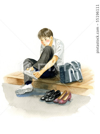 Tie a shoelace Tie a shoelace 55196111