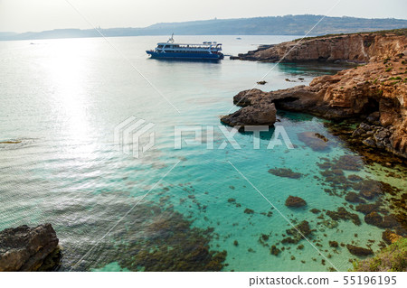 Pure crystal water of Blue Lagoon on Malta 55196195