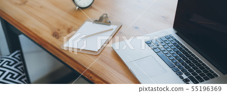 Freelance workplace with laptop 55196369