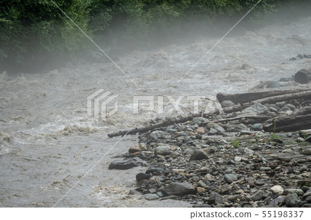 The powerful flow of a mountain river The powerful flow of a mountain river 55198337