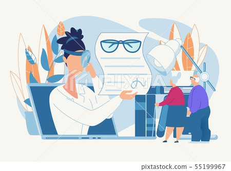 Advertising Banner Oculist Prescription Cartoon. Advertising Banner Oculist Prescription Cartoon. 55199967