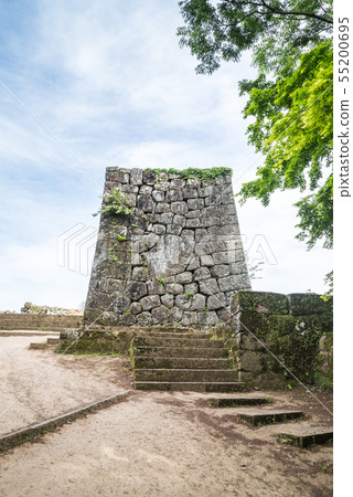 Scenery to see Oka castle ruins Ishigaki and fresh green 55200695