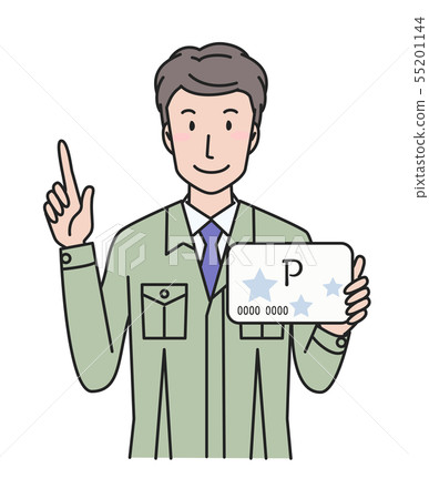 Worker with point card 55201144