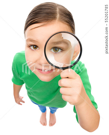 Portrait of a funny little girl Portrait of a funny little girl 55201785