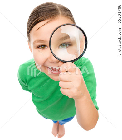 Portrait of a funny little girl 55201786