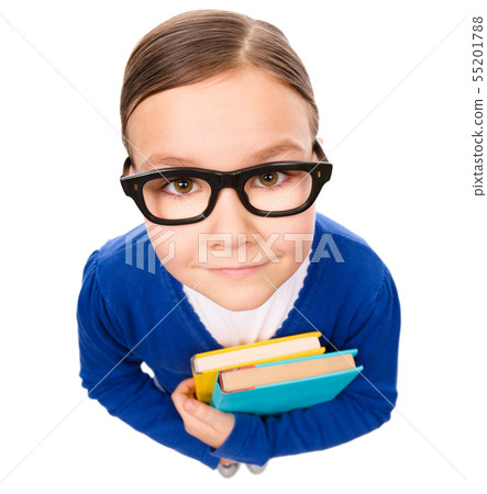 Portrait of a funny little girl Portrait of a funny little girl 55201788