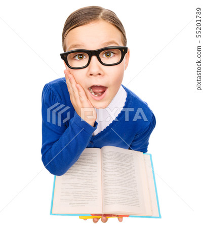 Portrait of a funny little girl Portrait of a funny little girl 55201789