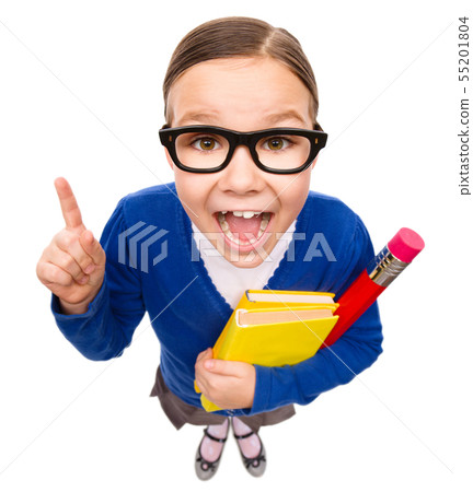 Portrait of a funny little girl 55201804