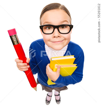 Portrait of a funny little girl Portrait of a funny little girl 55201812