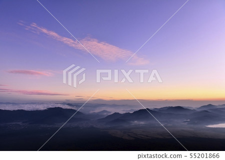 We look toward Fujiyoshida city from Mt. Fuji Rokugoi Yoshidaguchi mountain trail 55201866