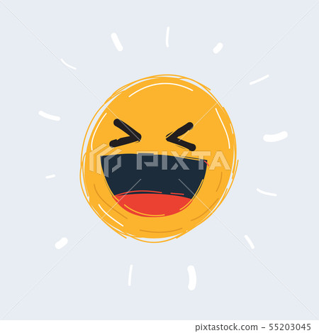 Yellow cartoon bubble emoticon Yellow cartoon bubble emoticon 55203045