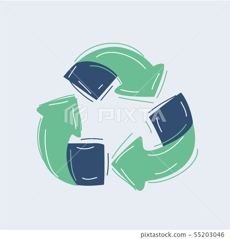 Sketch doodle recycle reuse symbol 55203046