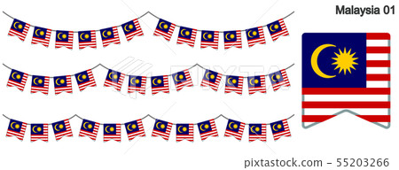 Garrand Of Malaysia Flag Vector Data Bunting Stock Illustration