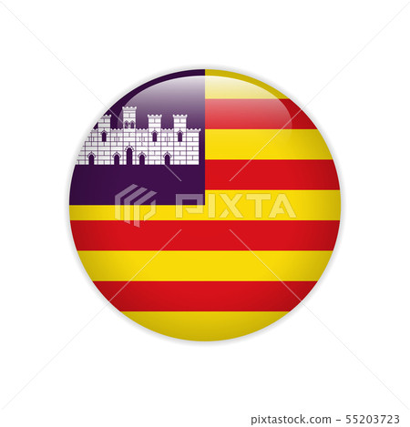 Flag of the Balearic Islands button Flag of the Balearic Islands button 55203723