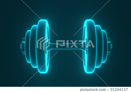 3D rendering of a dumbbell for sports. Bodybuilding equipment 55204137