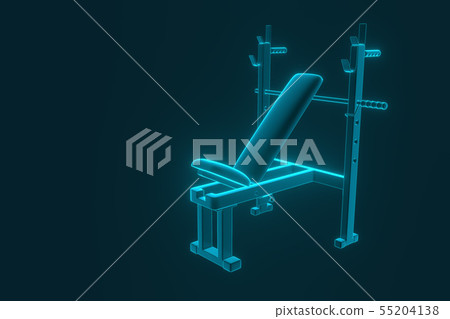 Close up of Gym Bench with Squat Stand 55204138