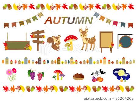Autumn illustration set Autumn illustration set 55204202