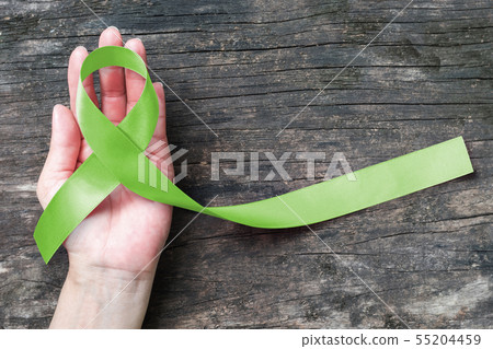 Lime Green ribbon for Lymphoma Cancer and mental  55204459